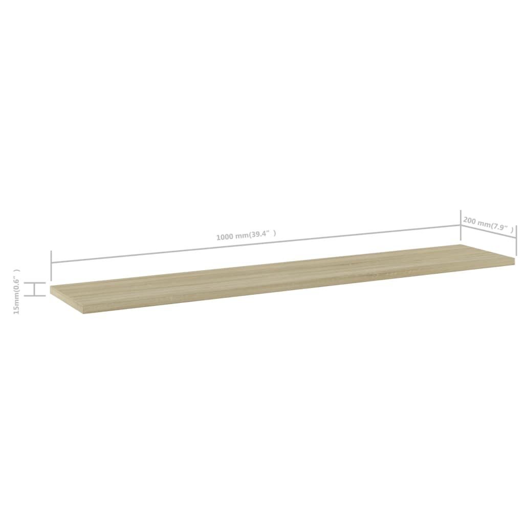 vidaXL Bookshelf Boards 4 pcs Sonoma Oak 100x20x1.5 cm Engineered Wood