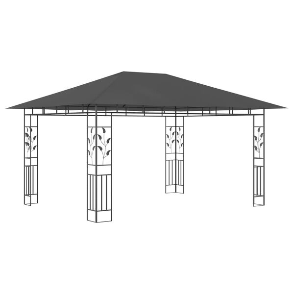 vidaXL Gazebo with Mosquito Net 4x3x2.73 m Anthracite 180 g/m&sup2;