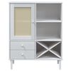 vidaXL Highboard SENJA Rattan Look White 90x40x112cm Solid Wood Pine