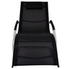 vidaXL Sun Lounger with Pillow Aluminium and Textilene Black