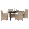 vidaXL Garden Dining Set 5 pcs Beige Poly Rattan