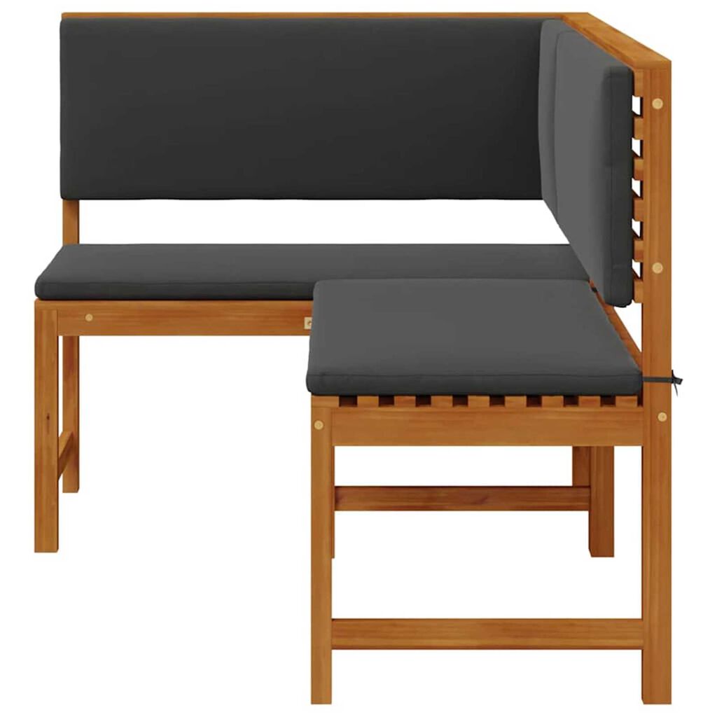 vidaXL Garden Corner Bench Brown 140 x 100 x 91cm Solid Acacia wood