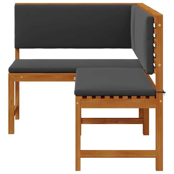 vidaXL Garden Corner Bench Brown 140 x 100 x 91cm Solid Acacia wood