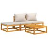 vidaXL 4 Piece Garden Lounge Set with Light Grey Cushions Solid Wood