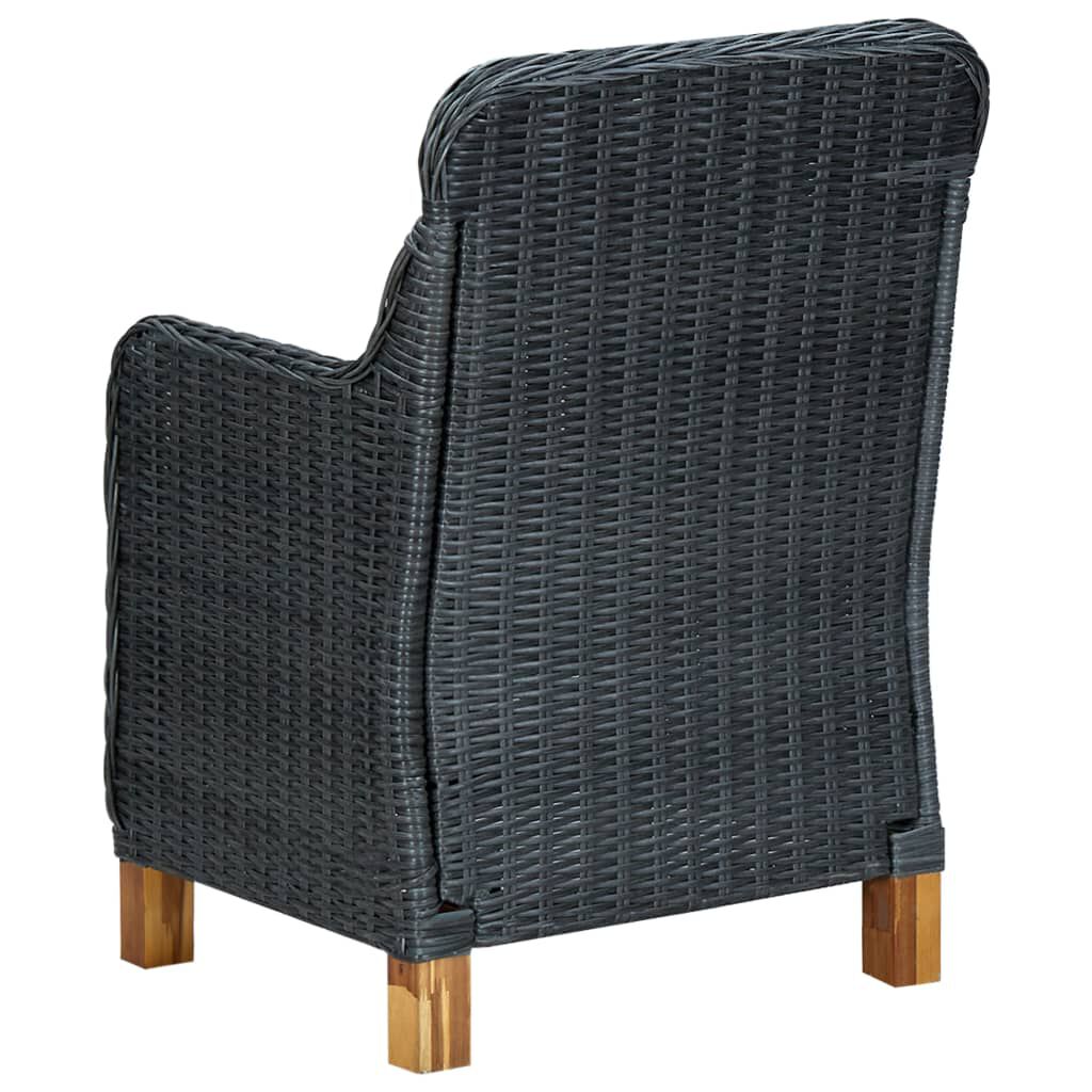 vidaXL 7 Piece Outdoor Dining Set with Cushions Poly Rattan Light Grey