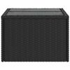 vidaXL Garden Table with Glass Top Black 55x55x37 cm Poly Rattan