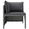 vidaXL 12 Piece Garden Lounge Set with Cushions Poly Rattan Grey