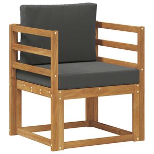 vidaXL Outdoor Sofa Solid Acacia Wood and Polyester Natural