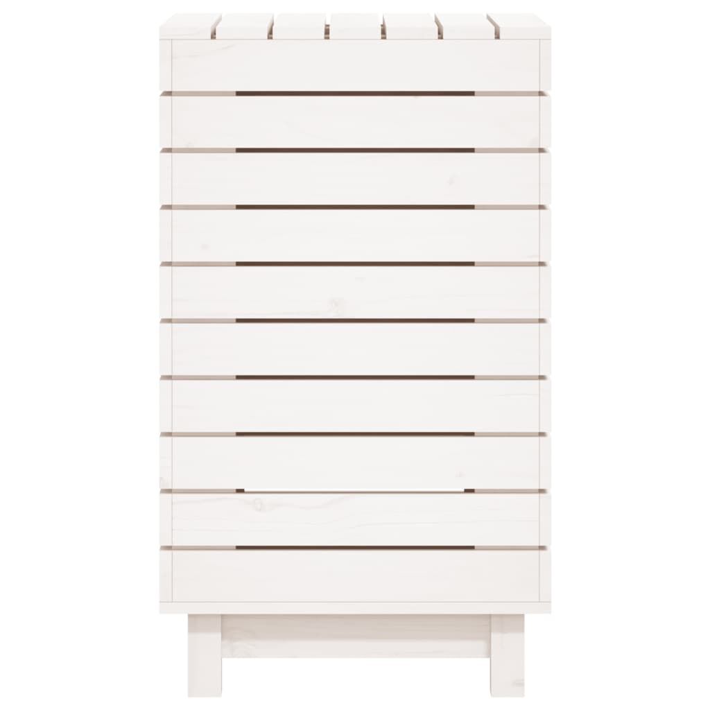 vidaXL Laundry Basket White 44x44x76 cm Solid Wood Pine