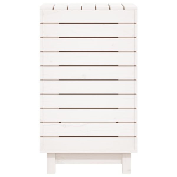 vidaXL Laundry Basket White 44x44x76 cm Solid Wood Pine