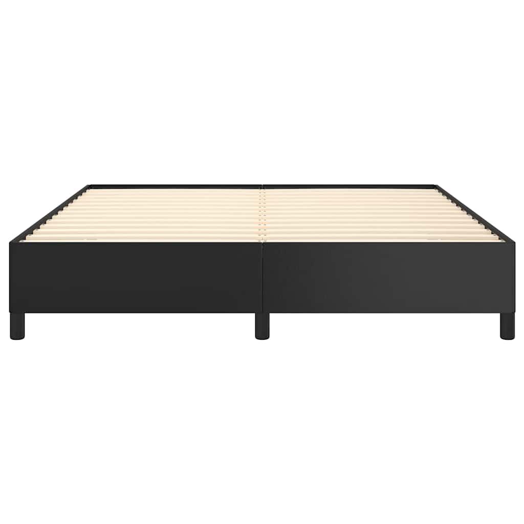 vidaXL Bed Frame without Mattress Black 193x203 cm King Faux Leather