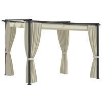 vidaXL Gazebo with Curtains 3x3 m Cream Steel