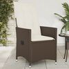 vidaXL Reclining Garden Chair with Cushions Brown Poly Rattan