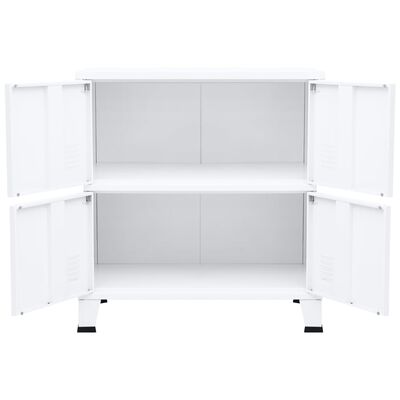 vidaXL Industrial Storage Chest White 75x40x80 cm Steel