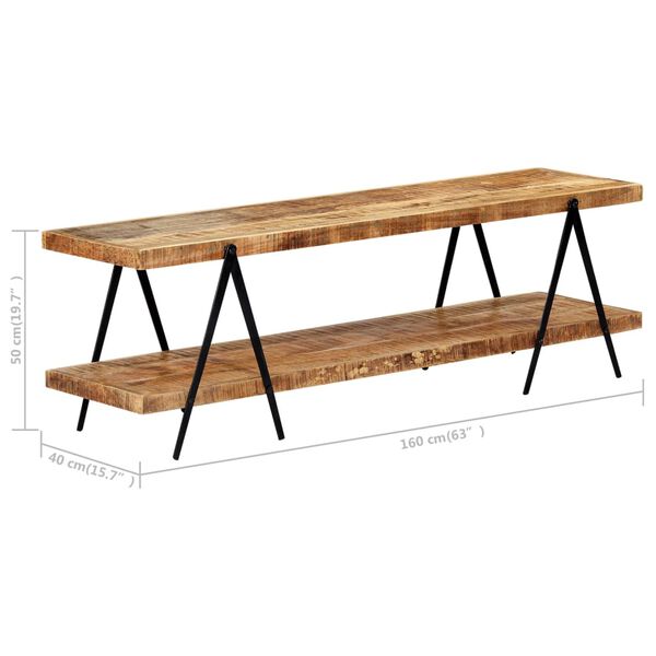 vidaXL TV Cabinet 160x40x50 cm Solid Mango Wood