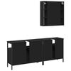 vidaXL 3 Piece Bathroom Cabinet Set Black Engineered Wood