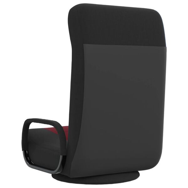 vidaXL Swivel Floor Chair Black and Wine Red Fabric