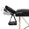vidaXL 2-Zone Folding Massage Table and Stool Set 10 cm Thick Black