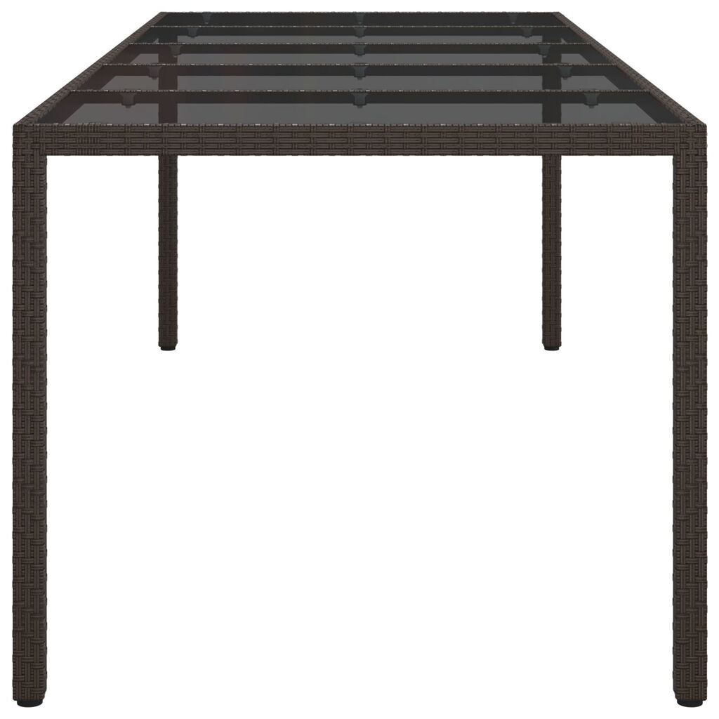 vidaXL Garden Dining Table Brown 250x100x75 cm Poly Rattan