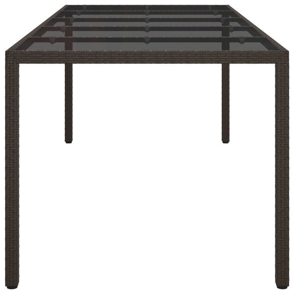vidaXL Garden Dining Table Brown 250x100x75 cm Poly Rattan