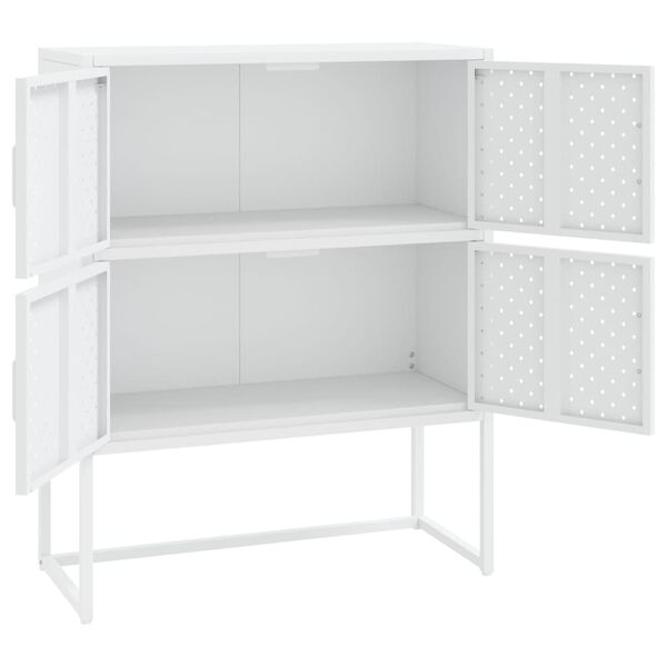 vidaXL Highboard White 80x35x100 cm Steel