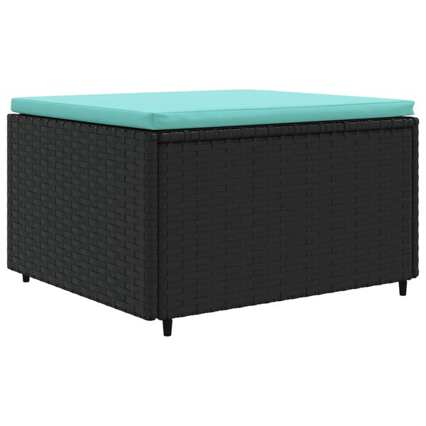 vidaXL 4 Piece Garden Lounge Set with Cushions Black Poly Rattan