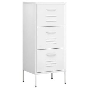 vidaXL Storage Cabinet White 42.5x35x101.5 cm Steel