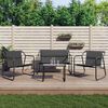 vidaXL 4 Piece Garden Lounge Set with Cushions Anthracite Steel