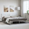 vidaXL Metal Bed Frame without Mattress with Headboard White 193x203cm
