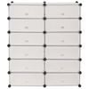 vidaXL Interlocking Shoe Organiser with 12 Compartments White