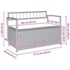 vidaXL Garden Storage Bench with Cushion Grey Poly Rattan