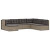 vidaXL 7 Piece Garden Lounge Set with Cushions Grey Poly Rattan