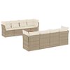 vidaXL 9 Piece Garden Sofa Set with Cushions Beige Poly Rattan