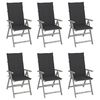 vidaXL Garden Reclining Chairs 6 pcs with Cushions Solid Acacia Wood