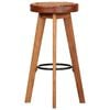 vidaXL Bar Stools 2 pcs Real Leather and Solid Wood Acacia