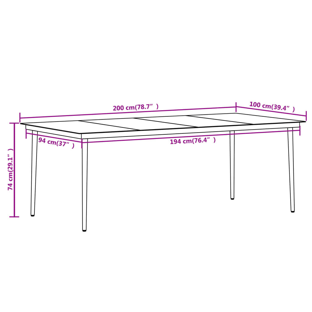 vidaXL 9 Piece Garden Dining Set Oak