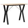 vidaXL Dining Table Y-Frame 100x50x75 cm Solid Wood Pine and Steel