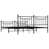 vidaXL Metal Bed Frame without Mattress with Footboard Black 193x203cm
