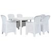 vidaXL 7 Piece Outdoor Dining Set Plastic White Rattan Look