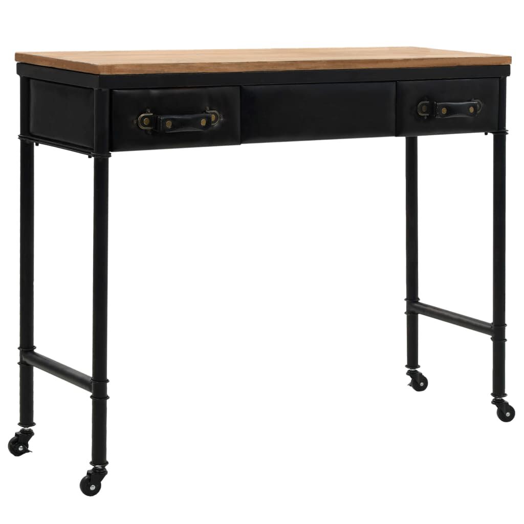 vidaXL Console Table with Castors 100x33x80 cm Solid Wood Fir
