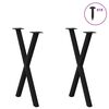 vidaXL Dining Table Legs X-Shaped 2 pcs Black 57x(72-73) cm Steel
