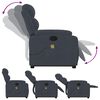 vidaXL Stand up Massage Recliner Chair Dark Grey Velvet