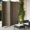 vidaXL Room Divider 4 Panels Grey Poly Rattan