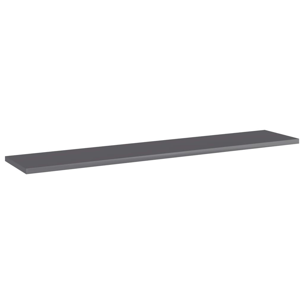 vidaXL Bookshelf Boards 4 pcs High Gloss Grey 100x20x1.5 cm Engineered Wood