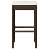 vidaXL Garden Bar Stools with Cushions 4 pcs Brown Poly Rattan