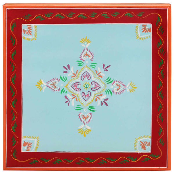 vidaXL Coffee Table Blue Hand Painted Solid Wood Mango