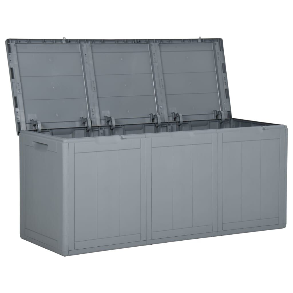 vidaXL Garden Storage Box 270L Grey PP Rattan