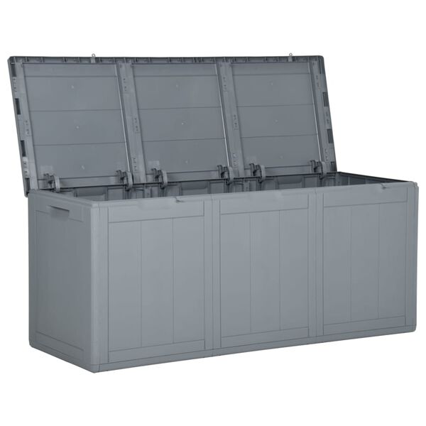 vidaXL Garden Storage Box 270L Grey PP Rattan
