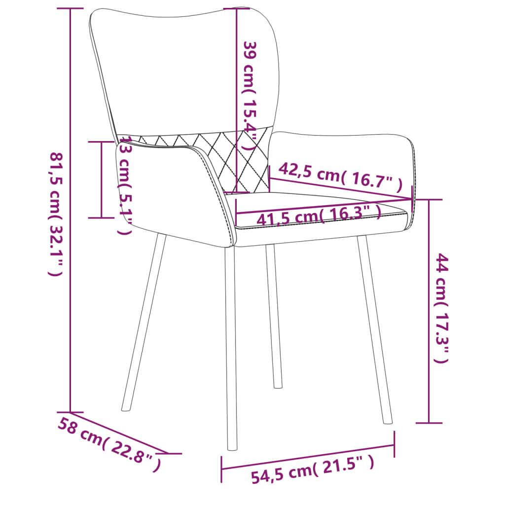 vidaXL Dining Chairs 2 pcs Black Fabric and Faux Leather