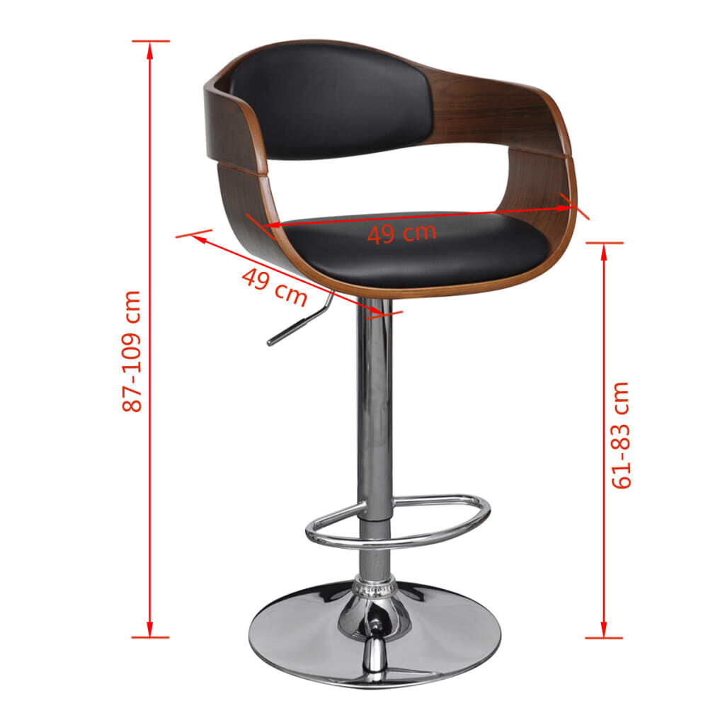vidaXL Bar Stool Artificial Leather Height Adjustable